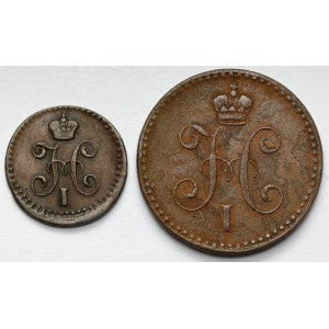 Rosja, Mikołaj I, 1 i 1/4 kopiejki 1841-1843 - zestaw (2szt)