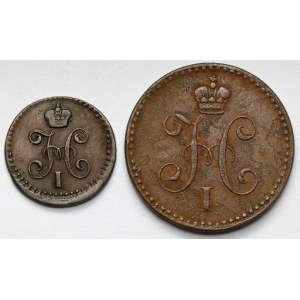 Rusko, Mikuláš I., 1 a 1/4 kopějky 1841-1843 - sada (2ks)