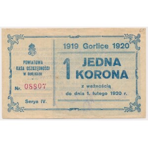 Gorlice, Bezirkssparkasse, 1 Krone 1920