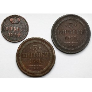 1-3 kopejky 1852-1863 BM, Varšava