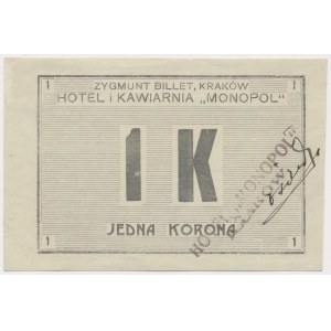 Krakov, kaviareň MONOPOL, 1 koruna (1919)