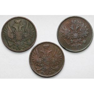 2 kopějky 1852-1863 BM, Varšava - sada (3ks)