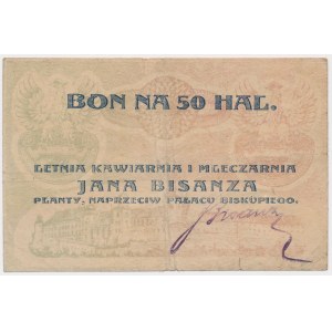 Krakov, Letní kavárna a mlékárna J. BISANZE, 50 haléřů (1919)