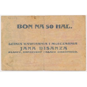 Krakov, Letnia Kawiarnia i Mleczarnia J. BISANZA, 50 halerzy (1919) - čistý list