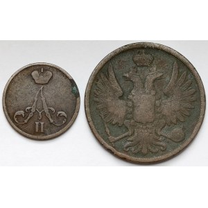 2 Kopeken 1859 und Dienieżka 1856 BM, Warschau - Satz (2Stück)