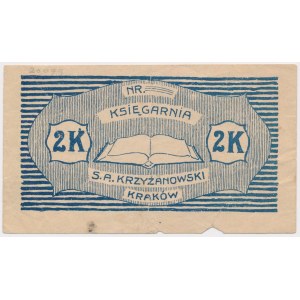 Krakov, knihkupectví S.A. Krzyżanowski, 2 korony (1920)