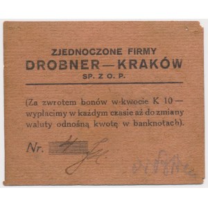 Kraków, Zjednoczone Firmy Drobner, 2 korony (1919) - niski numer