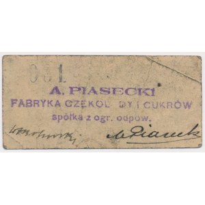 Kraków, Fabryka Czekolady A. PIASECKI, 1 korona 1919