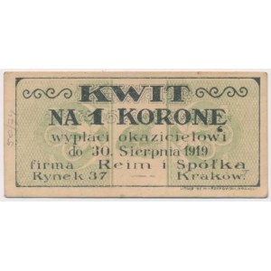 Krakow, Reim and Company, 1 crown 1919