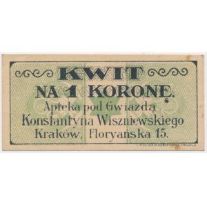 Kraków, Apteka pod gwiazdą K. WISZNIEWSKI, 1 korona 1919