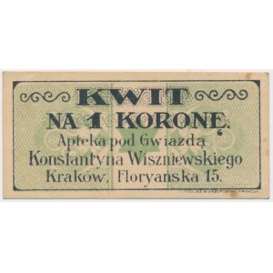 Krakow, Apteka pod gwiazdą K. WISZNIEWSKI, 1 korona 1919
