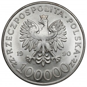 100,000 zloty 1990 Solidarity - variety A