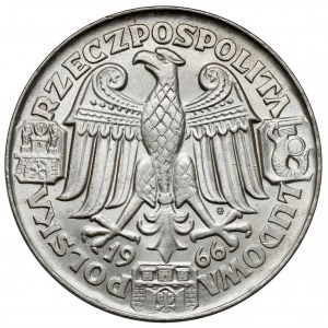 Ukázka SILVER 100 zlatých 1966 Mieszko a Dąbrówka - hlavy