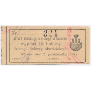 Krakow, Municipal Waterworks Board, 10 haleras 1918