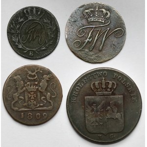 Listopadové povstání, Gdaňsk a Prusko - sada měděných mincí (4ks)