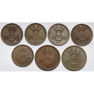 Danzig, 1-2 fenigs 1923-1937 - set (7pcs)