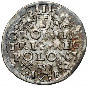 Sigismund III Vasa, Trojak Poznań 1592 - elongated - 9Z from the right