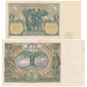 Satz von 10 Gold 1929 und 100 Gold 1934 (2 St.)