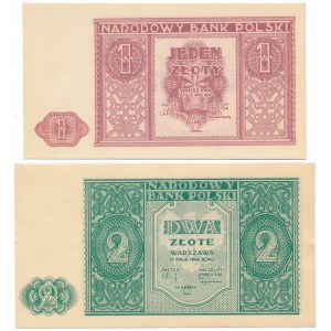 1 i 2 złote 1946 - zestaw (2szt)