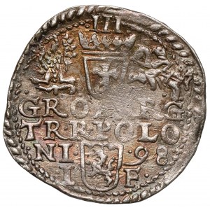 Sigismund III Vasa, Trojak Olkusz 1598 - large head - missing R