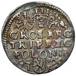 Sigismund III. Wasa, Trojak Poznań 1594 - breites Gesicht