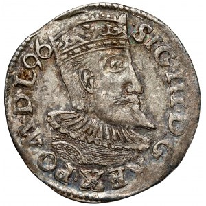 Sigismund III Vasa, Trojak Poznań 1596 ID - date on Av.