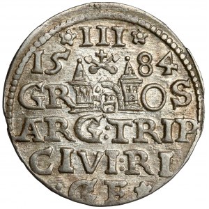 Stefan Batory, Trojak Riga 1584 - tränenförmige Schulterklappen