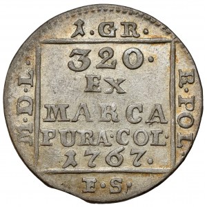 Poniatowski, Grosz srebrny 1767 FS - kropka po 320 - piękny