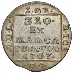 Poniatowski, Grosz srebrny 1767 FS - kropka po 320 - piękny