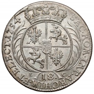 August III Sas, Ort Leipzig 1754 EC - malá hlava