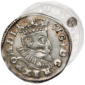 Zygmunt III Waza, Trojak Poznań 1596 - data przy herbach