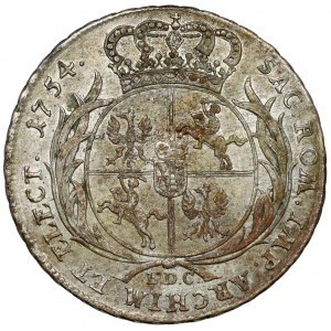 Augustus III Sas, HALB-TALAR Leipzig 1754 EDC - SCHÖN und sehr selten