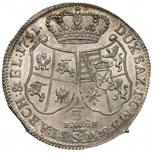 August III Sas, 1/3 tolaru (půl guldenu) 1751 FWóW, Drážďany