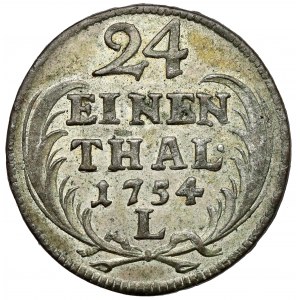 August III Sas, 1/24 thaler 1754 L, Lipsko
