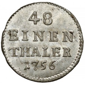 August III Sas, 1/48 thaler 1756 FWóF, Drážďany