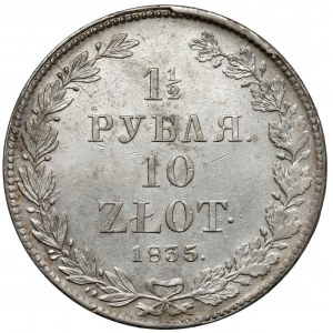 1-1/2 rubľa = 10 zlotých 1835 НГ, Sankt Peterburg