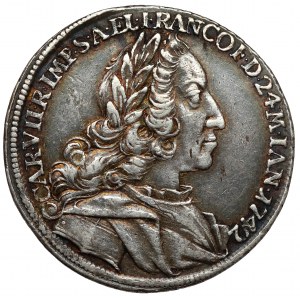 Rakúsko, Karol VII, korunovačný žetón 1742 (ø25 mm) - pre cisára Svätej ríše rímskej