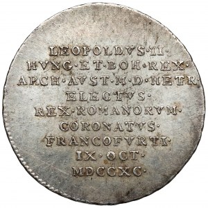 Rakúsko, Leopold II, korunovačný žetón 1790 (ø20 mm) - Korunovácia za cisára