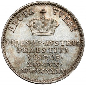 Rakúsko, Ferdinand I., korunovačný žetón 1835