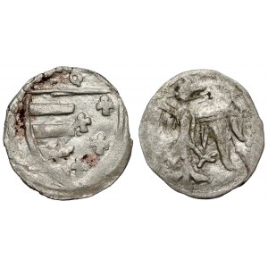 Ludwig Andegavensky, Cracow denarii ONE-sided pair - Av. and Rw. (2pc)