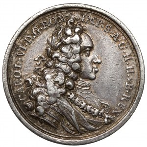 Rakousko, Karel VI., korunovační žeton 1711 (ø25 mm) - pro císaře Svaté říše římské