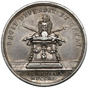 Rakúsko, Karol VI., korunovačný žetón 1711 (ø25 mm) - pre cisára Svätej ríše rímskej