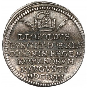 Rakúsko, Leopold I., korunovačný žetón 1658 (ø18 mm) - na cisára Svätej ríše rímskej