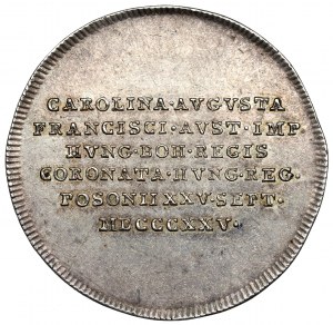 Austria, Franciszek II, Żeton koronacyjny 1825 (ø25mm) - Karolina Augusta królowa Węgier