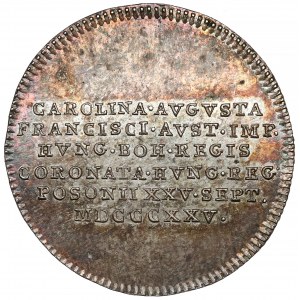 Rakousko, František II., korunovační žeton 1825 (ø20mm) - Karolína Augusta, královna uherská