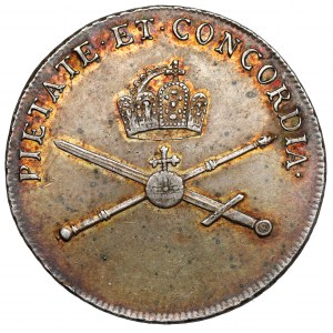 Rakúsko, Leopold II, korunovačný žetón 1790 (ø25 mm) - Korunovácia za cisára