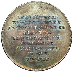 Rakúsko, Leopold II, korunovačný žetón 1790 (ø25 mm) - Korunovácia za cisára