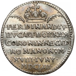 Rakúsko, Ferdinand IV., korunovačný žetón 1653 (ø24 mm) - na cisára Svätej ríše rímskej