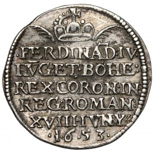 Rakousko, Ferdinand IV., korunovační žeton 1653 (ø18 mm) - za císaře Svaté říše římské