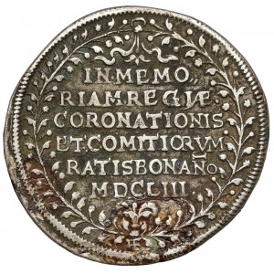 Austria, Ferdynand IV, Żeton koronacyjny 1653 (ø28mm) - Koronacja w Ratyzbonie